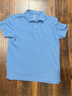American Eagle Outfitters Men's Dusty Blue Polo